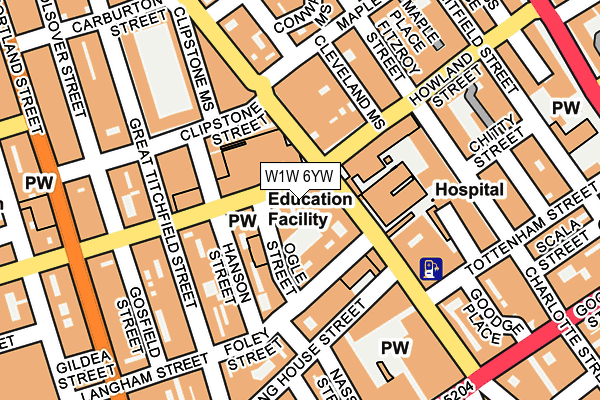 W1W 6YW map - OS OpenMap – Local (Ordnance Survey) W1W 6YW map - OS OpenMap – Local (Ordnance Survey)