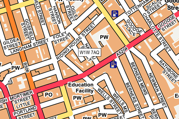 W1W 7AQ map - OS OpenMap – Local (Ordnance Survey) W1W 7AQ map - OS OpenMap – Local (Ordnance Survey)