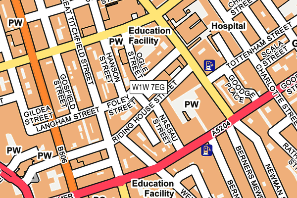 W1W 7EG map - OS OpenMap – Local (Ordnance Survey) W1W 7EG map - OS OpenMap – Local (Ordnance Survey)