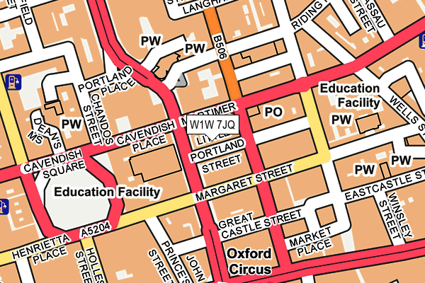 W1W 7JQ map - OS OpenMap – Local (Ordnance Survey) W1W 7JQ map - OS OpenMap – Local (Ordnance Survey)