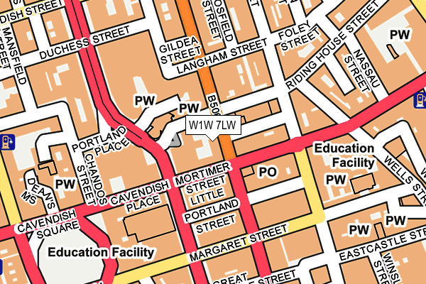 W1W 7LW map - OS OpenMap – Local (Ordnance Survey) W1W 7LW map - OS OpenMap – Local (Ordnance Survey)