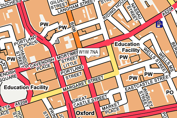 W1W 7NA map - OS OpenMap – Local (Ordnance Survey) W1W 7NA map - OS OpenMap – Local (Ordnance Survey)