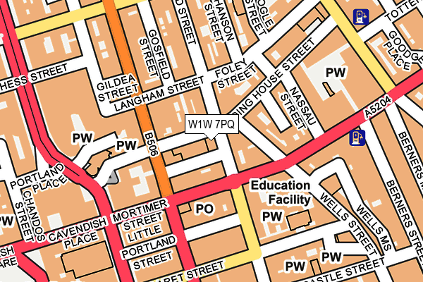 W1W 7PQ map - OS OpenMap – Local (Ordnance Survey) W1W 7PQ map - OS OpenMap – Local (Ordnance Survey)