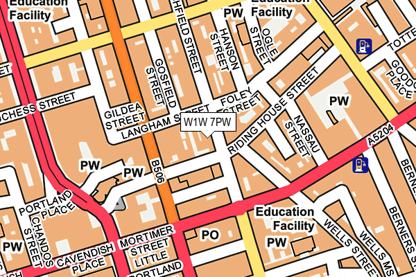 W1W 7PW map - OS OpenMap – Local (Ordnance Survey) W1W 7PW map - OS OpenMap – Local (Ordnance Survey)