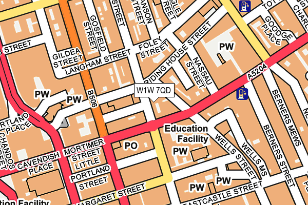 W1W 7QD map - OS OpenMap – Local (Ordnance Survey) W1W 7QD map - OS OpenMap – Local (Ordnance Survey)
