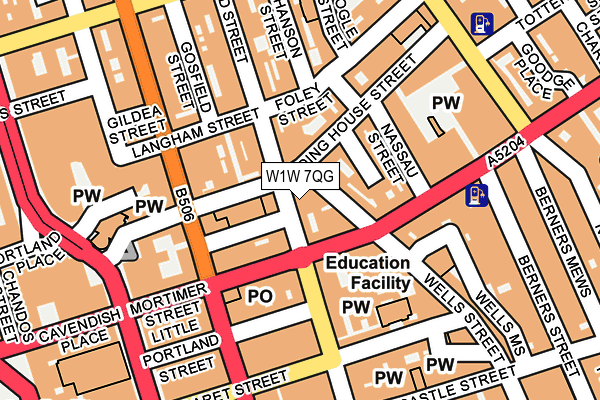 W1W 7QG map - OS OpenMap – Local (Ordnance Survey) W1W 7QG map - OS OpenMap – Local (Ordnance Survey)