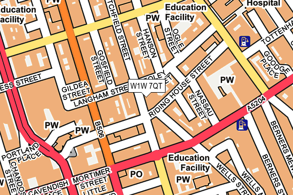 W1W 7QT map - OS OpenMap – Local (Ordnance Survey) W1W 7QT map - OS OpenMap – Local (Ordnance Survey)
