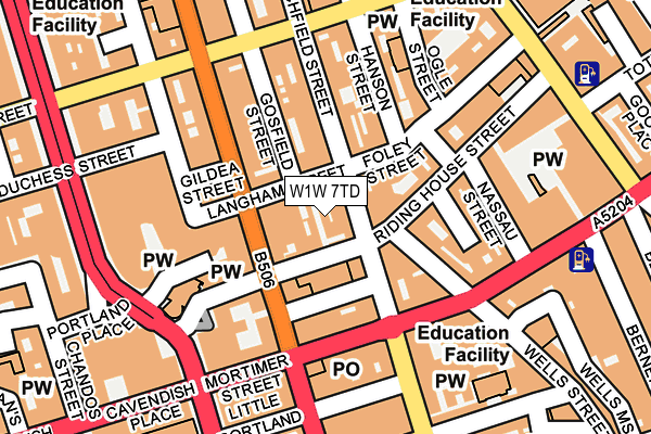 W1W 7TD map - OS OpenMap – Local (Ordnance Survey) W1W 7TD map - OS OpenMap – Local (Ordnance Survey)