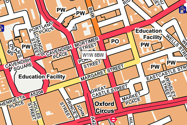 W1W 8BW map - OS OpenMap – Local (Ordnance Survey) W1W 8BW map - OS OpenMap – Local (Ordnance Survey)