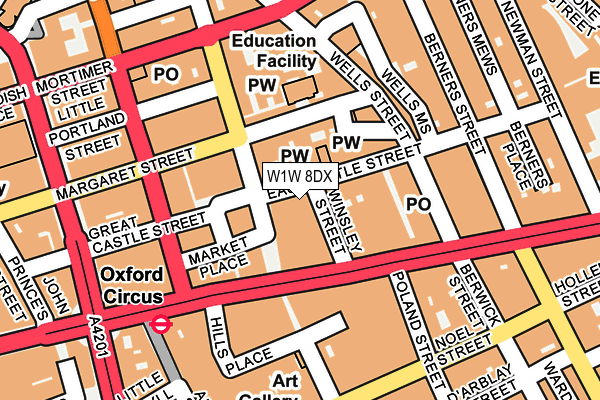 W1W 8DX map - OS OpenMap – Local (Ordnance Survey) W1W 8DX map - OS OpenMap – Local (Ordnance Survey)