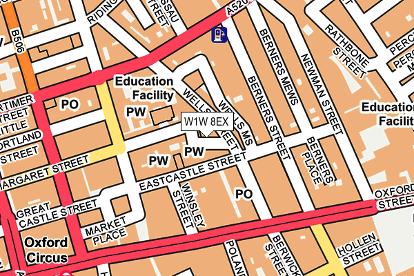 W1W 8EX map - OS OpenMap – Local (Ordnance Survey) W1W 8EX map - OS OpenMap – Local (Ordnance Survey)