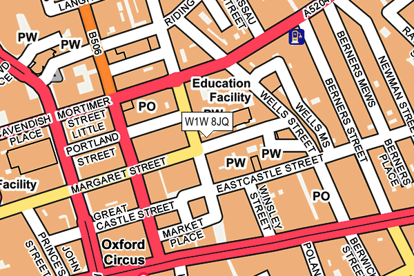 W1W 8JQ map - OS OpenMap – Local (Ordnance Survey) W1W 8JQ map - OS OpenMap – Local (Ordnance Survey)