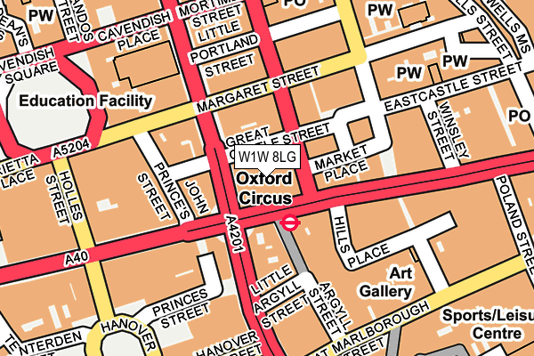 W1W 8LG map - OS OpenMap – Local (Ordnance Survey) W1W 8LG map - OS OpenMap – Local (Ordnance Survey)