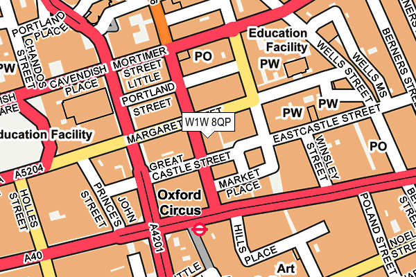 W1W 8QP map - OS OpenMap – Local (Ordnance Survey) W1W 8QP map - OS OpenMap – Local (Ordnance Survey)