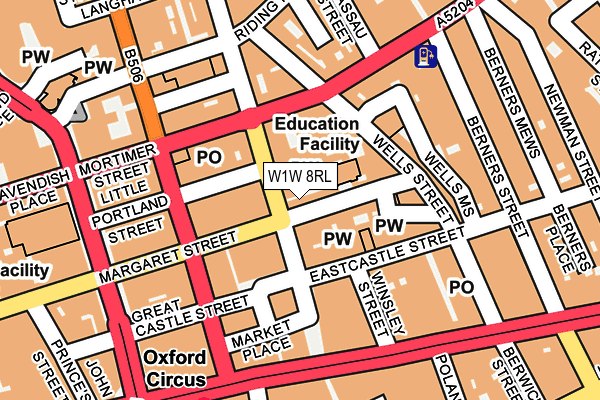 W1W 8RL map - OS OpenMap – Local (Ordnance Survey) W1W 8RL map - OS OpenMap – Local (Ordnance Survey)