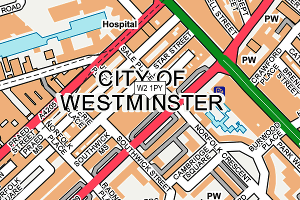 W2 1PY map - OS OpenMap – Local (Ordnance Survey) W2 1PY map - OS OpenMap – Local (Ordnance Survey)