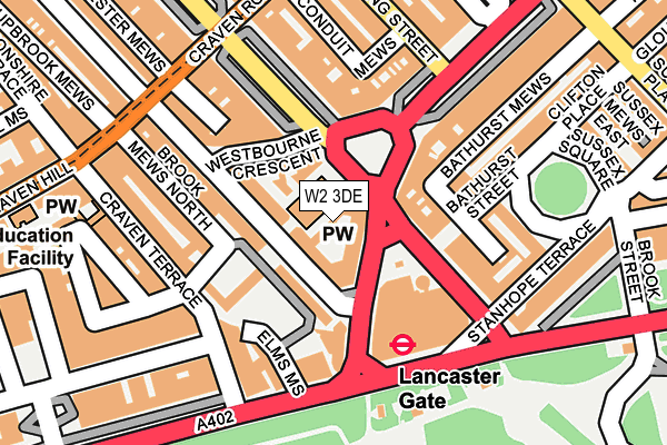 W2 3DE map - OS OpenMap – Local (Ordnance Survey)