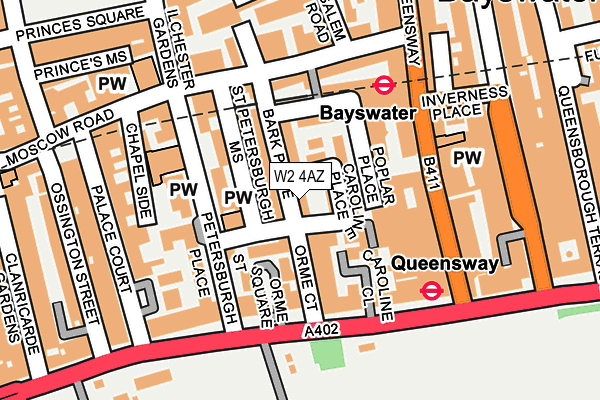 W2 4AZ map - OS OpenMap – Local (Ordnance Survey) W2 4AZ map - OS OpenMap – Local (Ordnance Survey)
