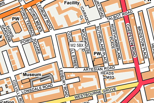 W2 5BX map - OS OpenMap – Local (Ordnance Survey) W2 5BX map - OS OpenMap – Local (Ordnance Survey)