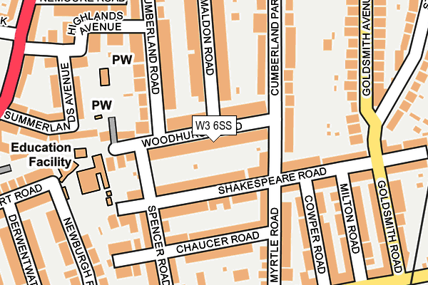 W3 6SS map - OS OpenMap – Local (Ordnance Survey) W3 6SS map - OS OpenMap – Local (Ordnance Survey)
