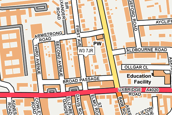 W3 7JR map - OS OpenMap – Local (Ordnance Survey) W3 7JR map - OS OpenMap – Local (Ordnance Survey)