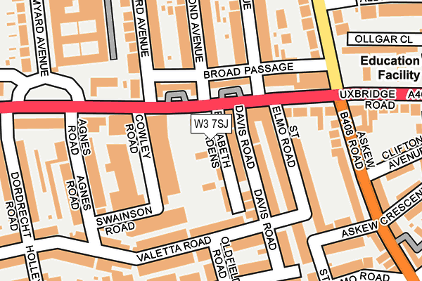 W3 7SJ map - OS OpenMap – Local (Ordnance Survey) W3 7SJ map - OS OpenMap – Local (Ordnance Survey)