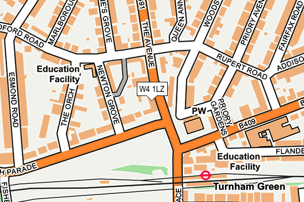 W4 1LZ map - OS OpenMap – Local (Ordnance Survey) W4 1LZ map - OS OpenMap – Local (Ordnance Survey)