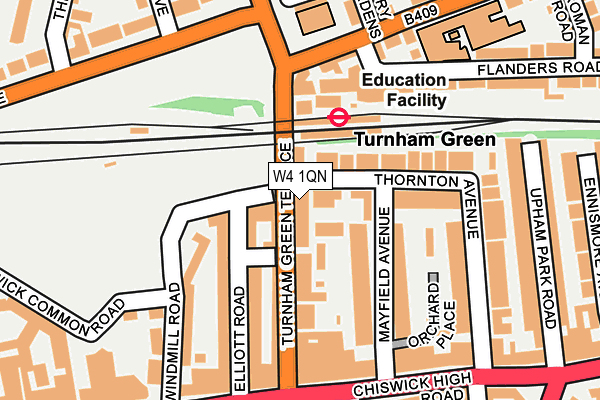 W4 1QN map - OS OpenMap – Local (Ordnance Survey) W4 1QN map - OS OpenMap – Local (Ordnance Survey)