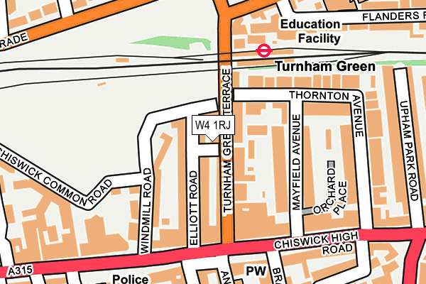 W4 1RJ map - OS OpenMap – Local (Ordnance Survey) W4 1RJ map - OS OpenMap – Local (Ordnance Survey)