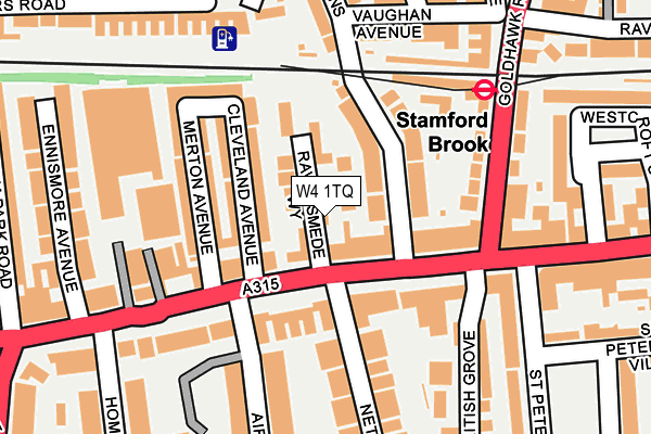 W4 1TQ map - OS OpenMap – Local (Ordnance Survey) W4 1TQ map - OS OpenMap – Local (Ordnance Survey)