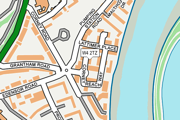 W4 2TZ map - OS OpenMap – Local (Ordnance Survey) W4 2TZ map - OS OpenMap – Local (Ordnance Survey)