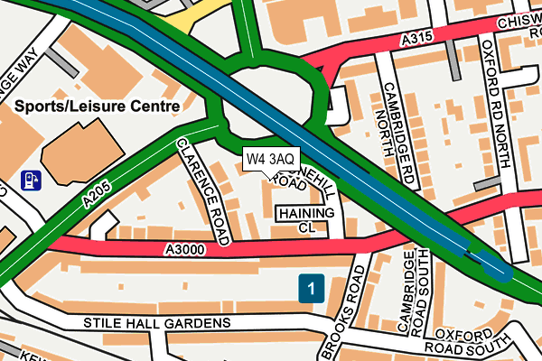 W4 3AQ map - OS OpenMap – Local (Ordnance Survey) W4 3AQ map - OS OpenMap – Local (Ordnance Survey)