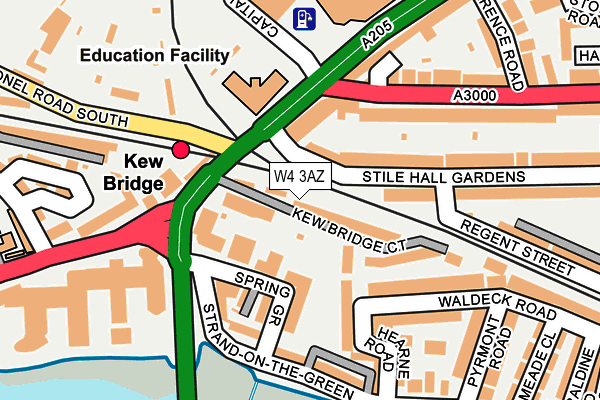 W4 3AZ map - OS OpenMap – Local (Ordnance Survey) W4 3AZ map - OS OpenMap – Local (Ordnance Survey)