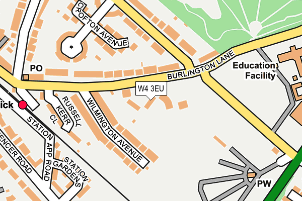 W4 3EU map - OS OpenMap – Local (Ordnance Survey) W4 3EU map - OS OpenMap – Local (Ordnance Survey)