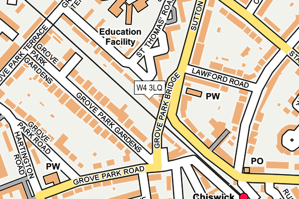 W4 3LQ map - OS OpenMap – Local (Ordnance Survey)