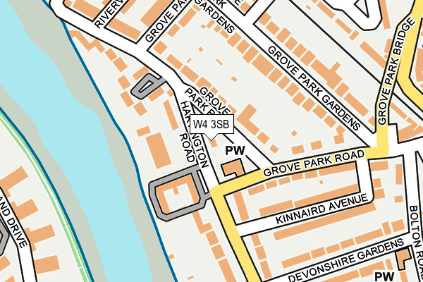 W4 3SB map - OS OpenMap – Local (Ordnance Survey) W4 3SB map - OS OpenMap – Local (Ordnance Survey)