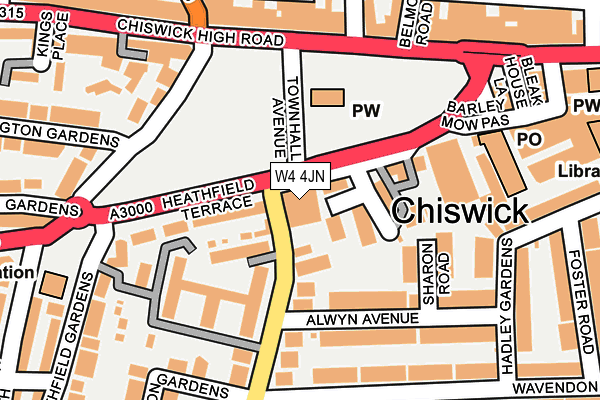 W4 4JN map - OS OpenMap – Local (Ordnance Survey) W4 4JN map - OS OpenMap – Local (Ordnance Survey)