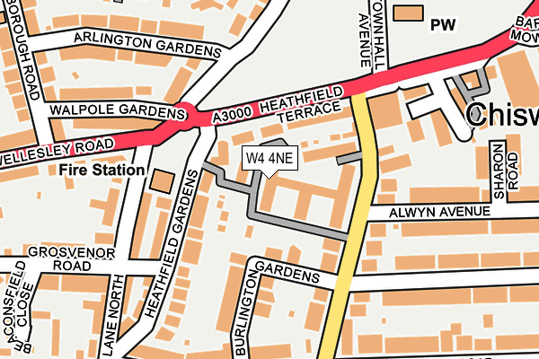 W4 4NE map - OS OpenMap – Local (Ordnance Survey) W4 4NE map - OS OpenMap – Local (Ordnance Survey)