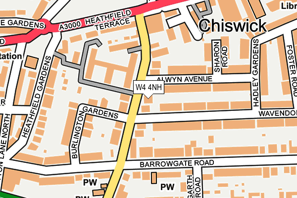 W4 4NH map - OS OpenMap – Local (Ordnance Survey) W4 4NH map - OS OpenMap – Local (Ordnance Survey)