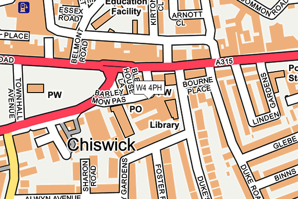 W4 4PH map - OS OpenMap – Local (Ordnance Survey) W4 4PH map - OS OpenMap – Local (Ordnance Survey)