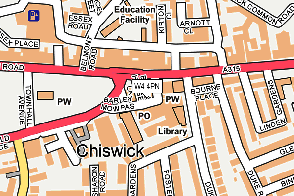W4 4PN map - OS OpenMap – Local (Ordnance Survey)