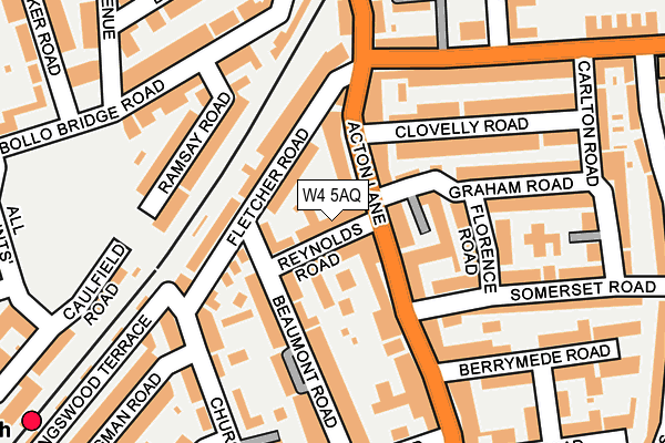 W4 5AQ map - OS OpenMap – Local (Ordnance Survey) W4 5AQ map - OS OpenMap – Local (Ordnance Survey)