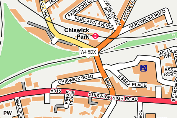 W4 5DX map - OS OpenMap – Local (Ordnance Survey) W4 5DX map - OS OpenMap – Local (Ordnance Survey)