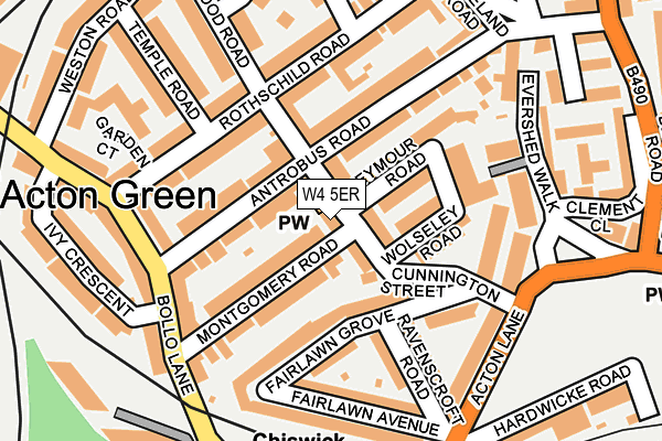W4 5ER map - OS OpenMap – Local (Ordnance Survey) W4 5ER map - OS OpenMap – Local (Ordnance Survey)