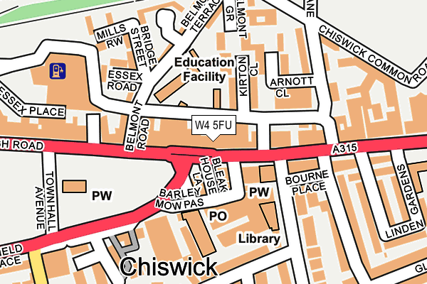 W4 5FU map - OS OpenMap – Local (Ordnance Survey) W4 5FU map - OS OpenMap – Local (Ordnance Survey)
