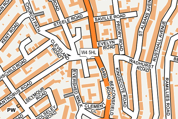 W4 5HL map - OS OpenMap – Local (Ordnance Survey) W4 5HL map - OS OpenMap – Local (Ordnance Survey)