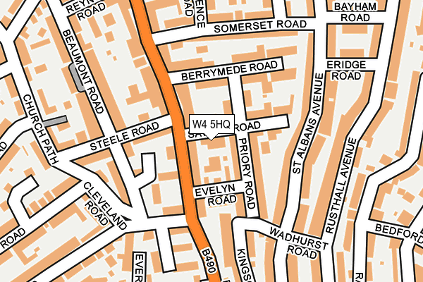 W4 5HQ map - OS OpenMap – Local (Ordnance Survey) W4 5HQ map - OS OpenMap – Local (Ordnance Survey)