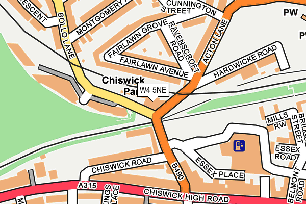 W4 5NE map - OS OpenMap – Local (Ordnance Survey)