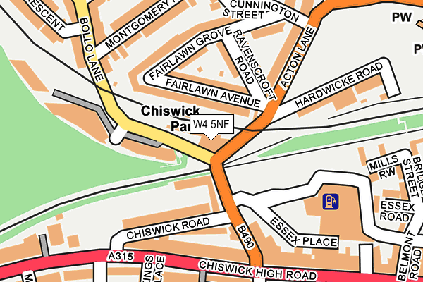 W4 5NF map - OS OpenMap – Local (Ordnance Survey) W4 5NF map - OS OpenMap – Local (Ordnance Survey)