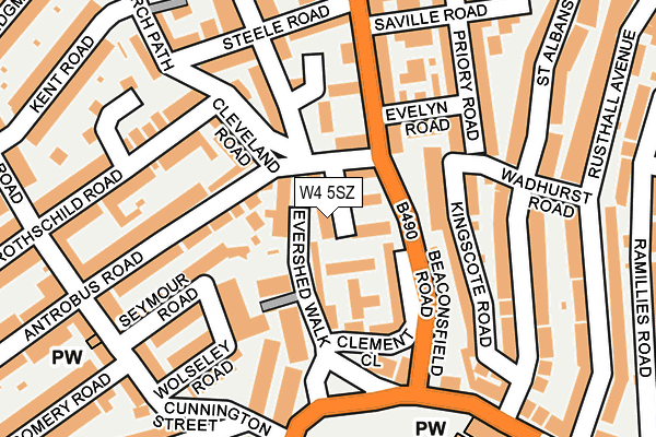 W4 5SZ map - OS OpenMap – Local (Ordnance Survey) W4 5SZ map - OS OpenMap – Local (Ordnance Survey)